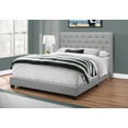 thumbnail image 1 of Monarch Specialties Bed, Queen Size, Platform, Bedroom, Frame, Upholstered, Linen Look, Wood Legs, Grey, Chrome, Transitional, 1 of 5