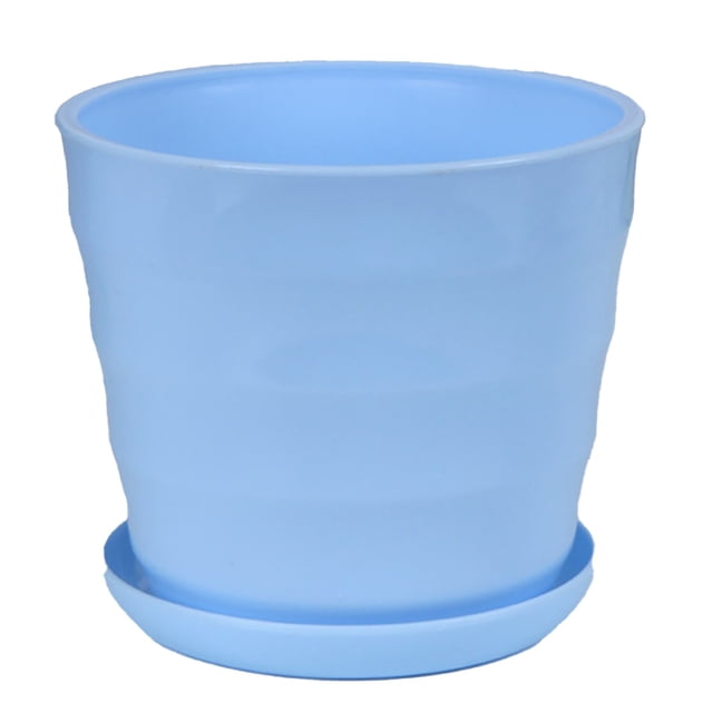 Flowerpots with Dish Ceramic, Pot Flowerpot Colourful Succulent Decor Plastic Flower & Garden, Flower Pots
