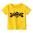 thumbnail image 3 of PMVFHDE Hauts à Manches Courtes pour Fille T-Shirts Graphiques pour Fille T-Shirts Amples d'Été pour Fille T-Shirts Originaux Garçon et Fille Imprimé Col Rond Manches Courtes Amples T-Shirt Jaune, 3-4 Ans, 3 of 3