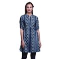 thumbnail image 1 of Bimba Roll Up Sleeve Kurti For Women Printed Mandarin Collar Short Kurti Tops, 1 of 6