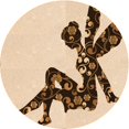 thumbnail image 1 of Ahgly Company Tapis d'Intérieur Rond Lavable en Machine Brun Clair Transitionnel, 8 Pieds Rond, 1 of 7