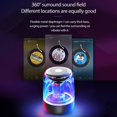 thumbnail image 3 of Haut-parleur Compatible Bluetooth Portable 12 Heures Batterie Design Transparent LED Lumières 6D Stéréo Intelligent Réduction du Bruit Noir, 3 of 12