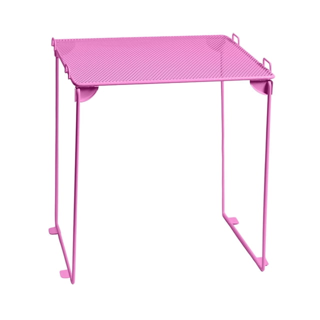 simhoa Locker Organizer Shelf Foldable Wear Resistant Versatile Stackable for Gym and Work Convenient under Sink Organization Holder Rose red