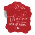 thumbnail image 1 of Inkdotpot Pack Of 100 Thanks From The New Wedding Paper Tags DIY Craft Bracket Shape Real Rose Gold Foil Hang Tags, 1 of 7