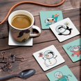 thumbnail image 3 of Inkdotpot Set of 6 Drink Coasters DecorativeNon,SlipCork Base4-inch Square PrintedCoastersEasy Clean- Christmas, 3 of 8