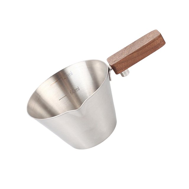 GROWTH TANK Espresso Cup with Handle Espresso Pouring Cup Portable with Scale Tool Measuring argent