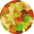 thumbnail image 1 of Ahgly Company Tapis d'Intérieur Ronds Transitionnels Lavables à la Machine Orange Rouge Orange, 4 Pieds Rond, 1 of 7