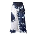 thumbnail image 4 of Snoarin Summer Plus Size Womens Plus Size Capris Women's Casual Pants With Eastic Waist, Solid Color Splashed Ink Print, Tie Dyed Ink, Seven Point Loose Wide Leg Pants Trousers for Women on Clearance, 4 of 4