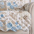 thumbnail image 3 of CHOK Floral Patchwork Reversible Washable Pet Furniture Protector  (54” Love Seat  Gray / Aqua), 3 of 7