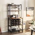 thumbnail image 2 of Costway Armoire de Bar à Vin avec Étagères de Rangement à 4 Niveaux Porte-Verres Supports pour Bouteilles Industriel, 2 of 9