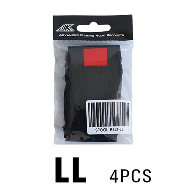 Lot de 4 Courroies Élastiques pour Bobines de Pêche, Flexibles, Noires et Rouges, Protège-Moulinet Élastique pour Pêche, Courroie, Roue, Accessoires pour Pêche