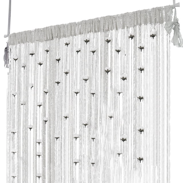 TIELUTT Rose Thread Door Curtain 2024 39x79 Inch String Total Curtains for Bedroom Shower Curtain for Small Shower Cold Blocking Window Curtains 6 Foot Curtains Sheer Curtains 96 Inches Long 4 Panels