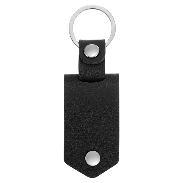 Uxcell Personalized Custom Leather Keychain Leather Car Keychain Memorial Gifts for Friend Father Lover, Black