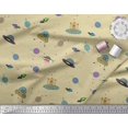 thumbnail image 3 of Soimoi Polyester Crepe Fabric Planet,Animal & Spaceship Cartoon Printed Fabric 1 Yard 52 Inch Wide, 3 of 3