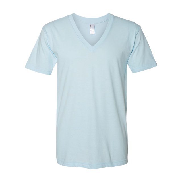 Fine Jersey T-Shirt Col en V, TTP, Bleu Clair