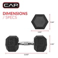 thumbnail image 4 of CAP Barbell Coated Hex Dumbbell, Single 3 - 100 lb, 4 of 7