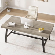 Yiwa Industrial Style Dining Table, 70.87" Wood & Metal Table, Seats 6-8, Sturdy Gray Table for Kitchen, Dining Room
