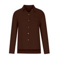 thumbnail image 4 of Yuyuzo Plus Size Tops for Women Long Sleeve Lapel Collared Cotton Linen Solid Color Button down Shirts with Pockets, 4 of 7