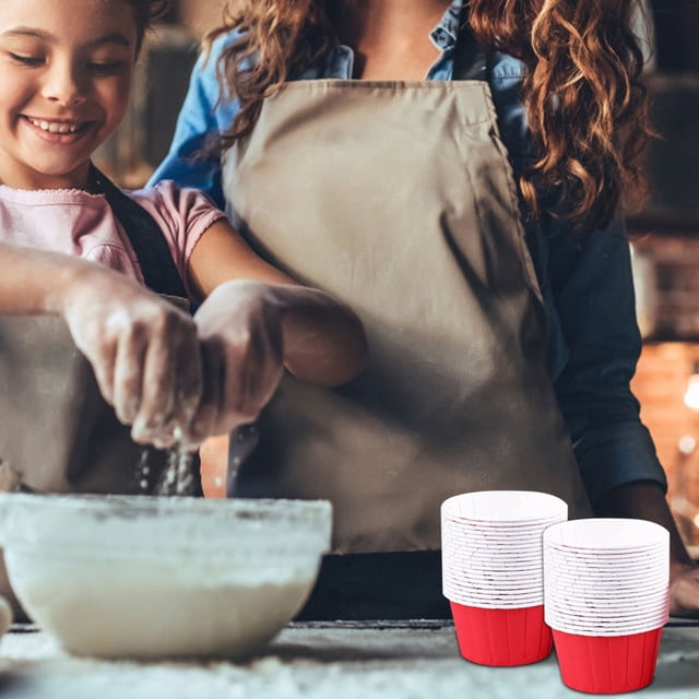 EGNMCR Large Flanged Cake Cups Multicolor Baking Desserts High Temperature Cake Cups Baking paper cup