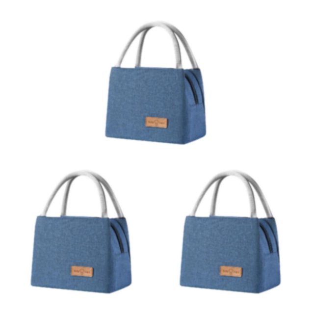ZheElen Pack Lunch With Confidence Insulated Bento Bag Designed For Large Capacity Large+Blue 3Set