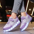thumbnail image 2 of Chaussures de Patin Lumineuses pour Filles, Espadrilles à Semelles Épaisses avec Roues, Rechargeables par USB, Roulettes, Chaussures Mode, 2 of 6