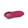 thumbnail image 4 of BLISSFUL STEP Bottines à Talon Bloc à Bout Rond pour Femmes avec Fermeture Éclair Latérale Rose Vif 7, 4 of 7