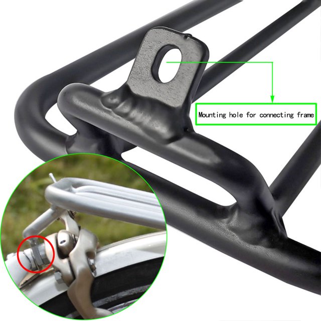 Folding Bicycle Luggage Carrier Alloy Portable Heavy Duty Polished Cargo Rear Rack Cycling Cycle Holder Replacement for Brompton Black