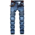 thumbnail image 1 of cllios Mens Distressed Biker Slim Jeans Stretched Ripped Denim Pants Skinny Destroyed Fashion Stretch Jeans, 1 of 9