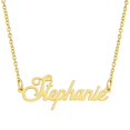 thumbnail image 1 of KISPER 18K Gold Plated Stainless Steel Personalized Name Pendant Necklace, Stephanie, 1 of 6