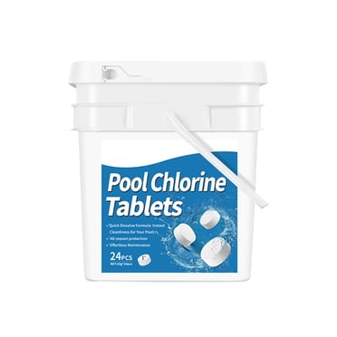 NAOJIE Chlorine Tablets for Swimming Pools,Long-Lasting Stabilized 1" Chlorinating Tablets for Spa Hot Tub Chemicals,Pool Chlorinating Sanitizer 90% Available Chlorine(24PC)