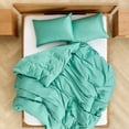 thumbnail image 2 of Ensemble de Housse de Couette Turquoise - 3 Pcs - Format Lit Simple, 2 of 5