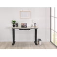 thumbnail image 2 of EFFYDESK Business Height Adjustable Home Office Computer Standing Desk with Cable Management Tray (59"×29") Oak White on Black Frame, 2 of 5