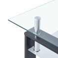 thumbnail image 4 of vidaXL Table Basse Gris et Transparent 95x55x40 cm Verre Trempé, 4 of 5