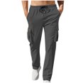 thumbnail image 2 of AherBiu Sweatpants For Men Fleece Lined Drawstring Elastic Waisted Straight Leg Pants With Pockets Casual Gym Workout Trousers, 2 of 7