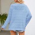 thumbnail image 5 of Timegard Chandails pour Femmes Ajourés Col Rond Automne Hiver Manches Longues Tricotés Hauts Mode, 5 of 5