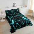 thumbnail image 4 of YST Kids Bedding Sets for Boys Room Decor, Blue Gamepad Pattern, Twin, Black Reversible, 4 of 7