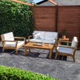 thumbnail image 4 of Linon Barlow Solid Teak Outdoor 18" High Coffee Table in Natural Oil Finish, 4 of 10
