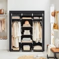 thumbnail image 3 of SONGMICS Garde-Robe Portative, Armoire en Tissu Non Tissé, Organisateur de Rangement, Noir, Adulte, 3 of 7