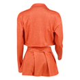 thumbnail image 3 of WILLBEST Robe Violette pour Tout-Petits Ensemble 3 Pcs pour Femmes Shorts Veste à Manches Longues Crop Top et Jupe Plissée Mini Ensemble d'Été, 3 of 4
