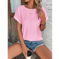 thumbnail image 4 of Hauts à Manches Courtes pour Femmes Mode Printemps/été Décontractée Ample Col Rond Manches Courtes Haut pour Femmes Aguichant Hauts d'Été pour Femmes Hauts à Manches Courtes T-Shirts pour Femmes Mode, 4 of 8
