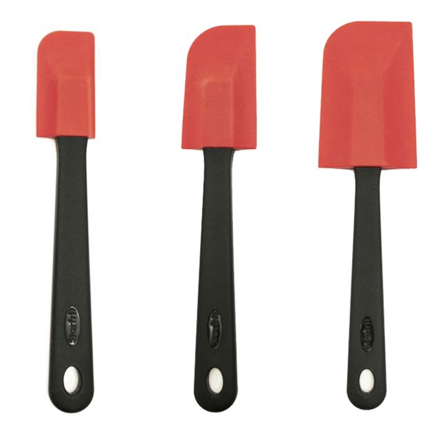 Starfrit - Set of 3 Silicone Spatulas, Heat Resistant, Red