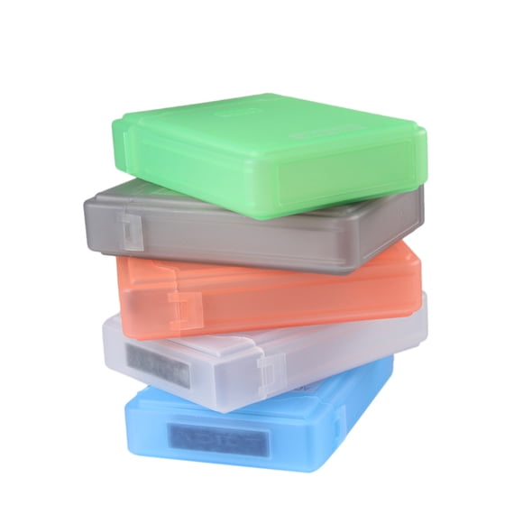 KAKOWELY 5 Pcs Boîtier de Protection pour Disque Dur Portable de 3,5 Pouces Support de Rangement pour Disque Dur en Plastique (Blanc, Bleu, Vert, Orange, Gris, 1 Pcs Chacun),6.3X"X4.33"X1.18 Pouces