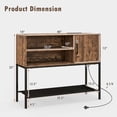 thumbnail image 3 of Gymax Buffet Bahut avec Prises de Courant et Ports USB Casiers à Vin et Étagères de Rangement Brun Rustique et Noir, 3 of 10