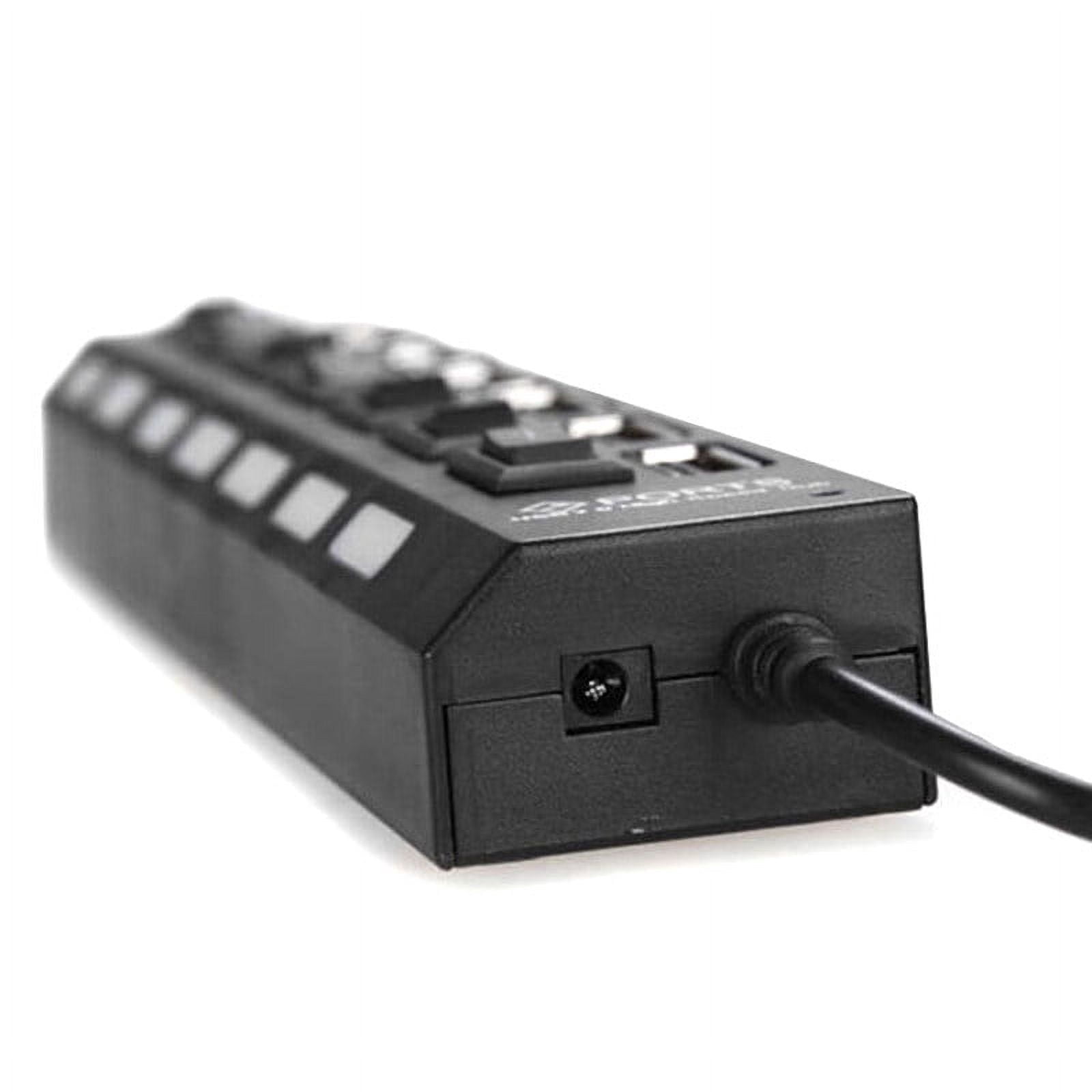 GARVALON USB Hub for PC USB Extra Ports for Laptop Black 1Pcs