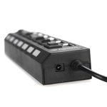 GARVALON USB Hub for PC USB Extra Ports for Laptop Black 1Pcs