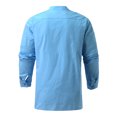 thumbnail image 1 of Chemises Hommes Mode Rétro Couleur Unie Col en Dentelle Chemise Décontractée Ample, 1 of 4