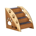 thumbnail image 3 of kurtrusly Wood Dog Stairs Ladder Soft Cat Ramp Multi Step Support Toy Pets Reaching Snacks Cat Stairs Ladder Non Slip Sofa wood color 4 floors, 3 of 6