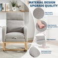 thumbnail image 4 of Yiwa High Back Nursery Glider Rocker Swivel Chair with Adjustable Footrest Soft Padding Solid Wood Legs and Two Side Pockets for Bedroom and Living Room, 4 of 7