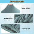 thumbnail image 3 of Stretch Ottoman Cover Rectangular Square Ottoman Slipcover with Elastic for Foot Stool Living Room Bedroom Fit Length 101-127cm / 39.76"-50", L-Large, Blue Gray, 3 of 6