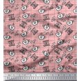 thumbnail image 1 of Soimoi Pink Modal Satin Fabric Coffee & CHill Text Fabric Prints By Yard 42 Inch Wide, 1 of 5